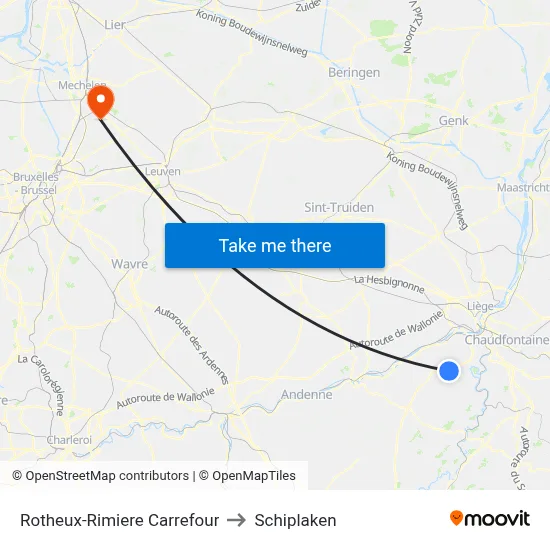 Rotheux-Rimiere Carrefour to Schiplaken map