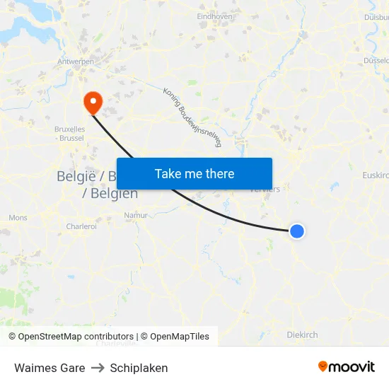 Waimes Gare to Schiplaken map