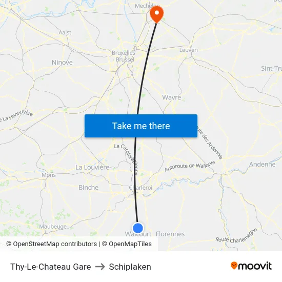 Thy-Le-Chateau Gare to Schiplaken map
