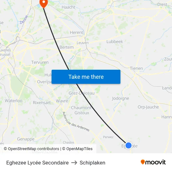 Eghezee Lycée Secondaire to Schiplaken map
