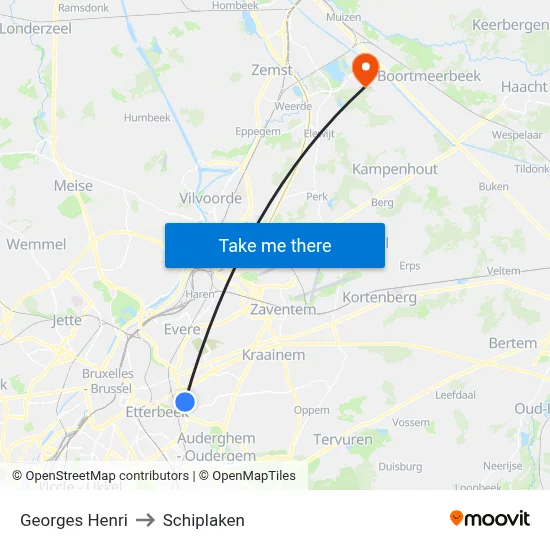 Georges Henri to Schiplaken map