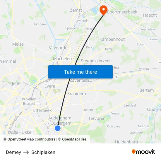 Demey to Schiplaken map