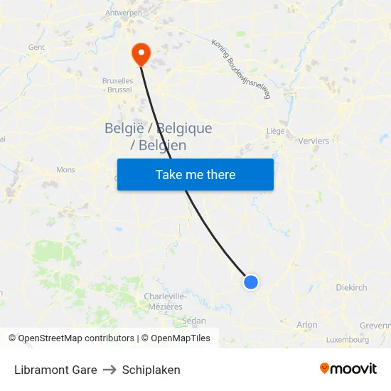 Libramont Gare to Schiplaken map