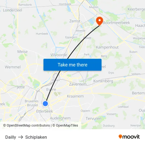 Dailly to Schiplaken map