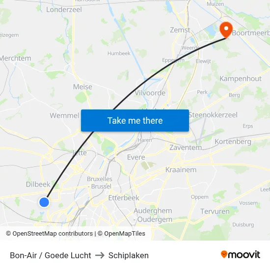 Bon-Air / Goede Lucht to Schiplaken map