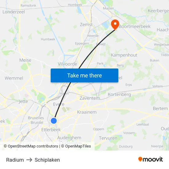 Radium to Schiplaken map