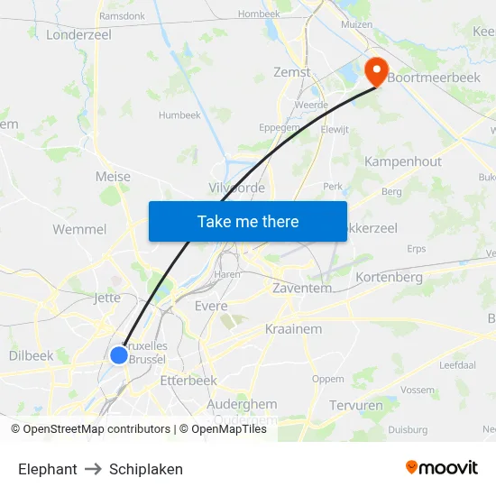 Elephant to Schiplaken map