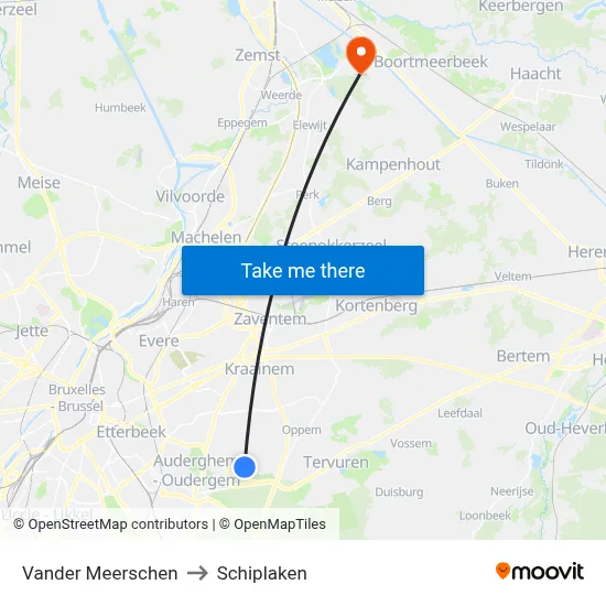 Vander Meerschen to Schiplaken map