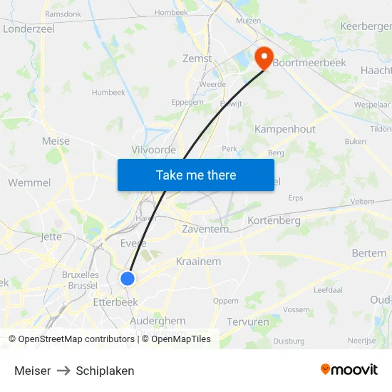 Meiser to Schiplaken map