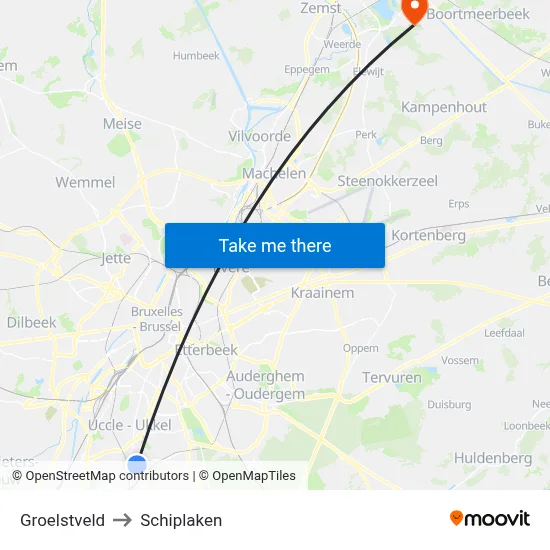 Groelstveld to Schiplaken map