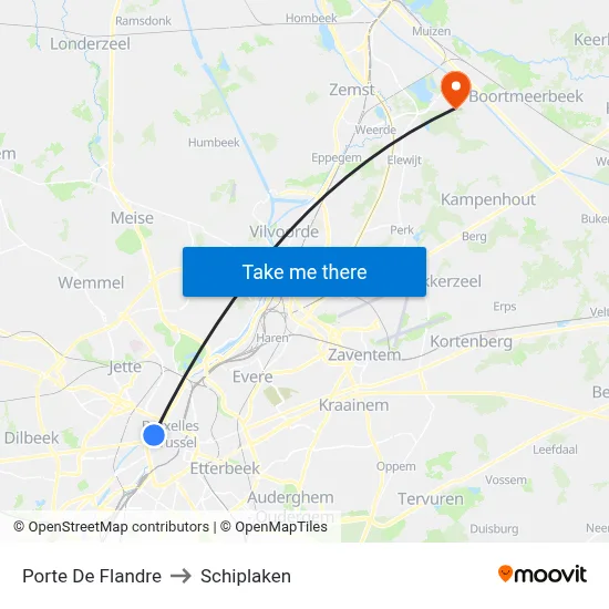Flanders Gate to Schiplaken map