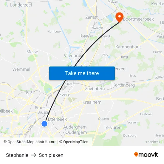 Stephanie to Schiplaken map