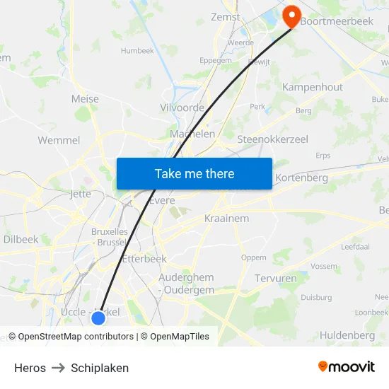 Heros to Schiplaken map