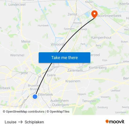 Louise to Schiplaken map