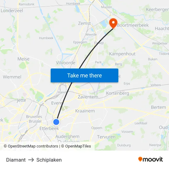 Diamant to Schiplaken map