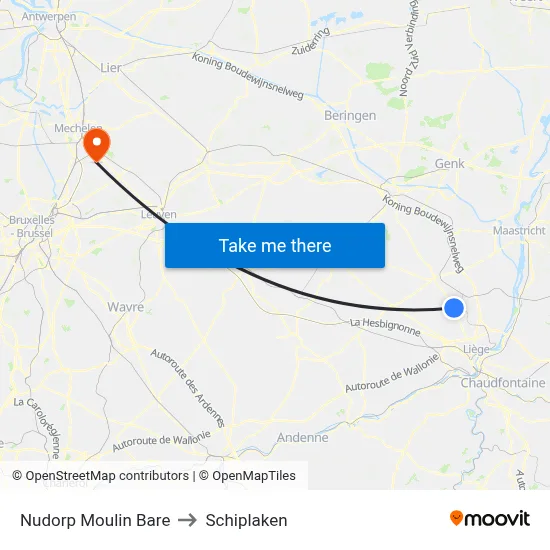Nudorp Bare Mill to Schiplaken map