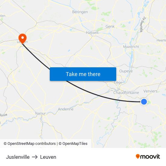 Juslenville to Leuven map