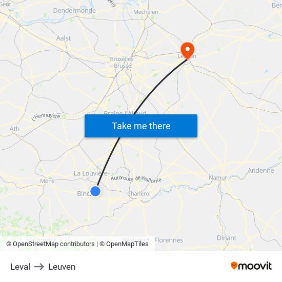Leval to Leuven map