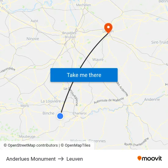Anderlues Monument to Leuven map