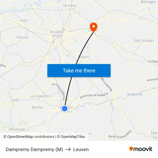 Dampremy Dampremy (M) to Leuven map