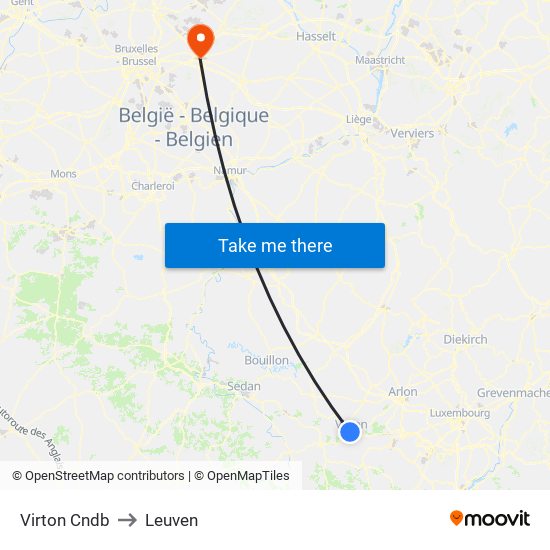 Virton Cndb to Leuven map