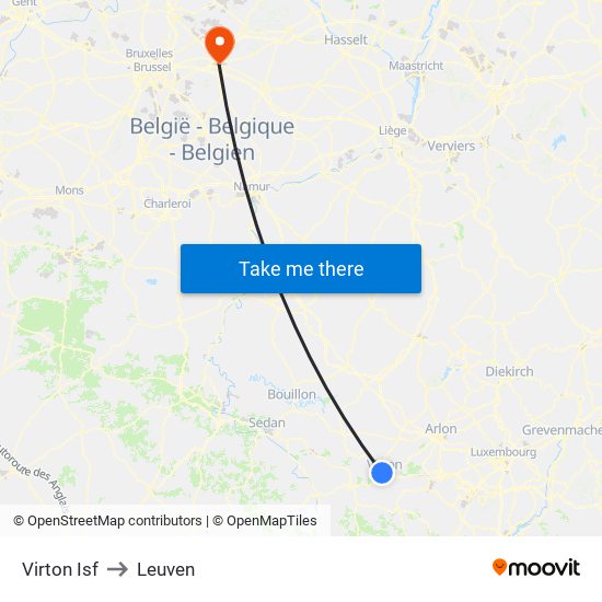 Virton Isf to Leuven map