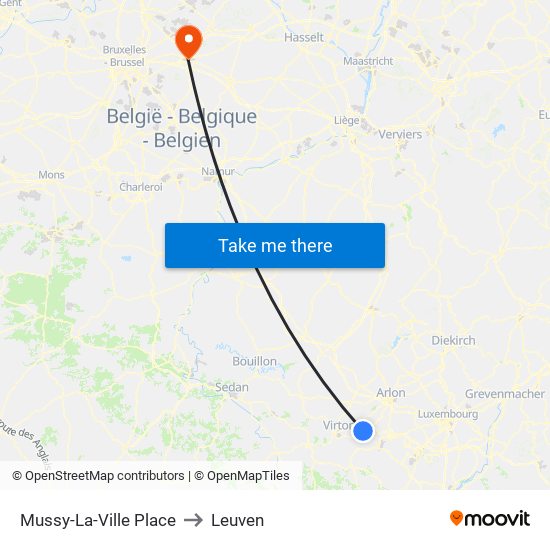 Mussy-La-Ville Place to Leuven map