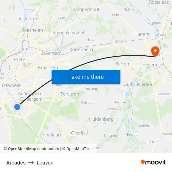 Arcades to Leuven map