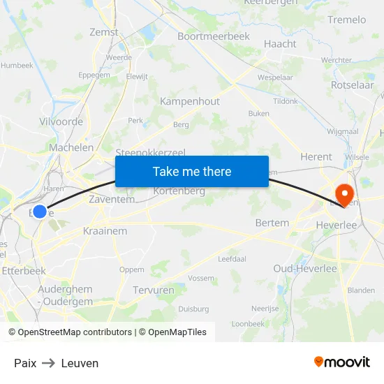 Paix to Leuven map