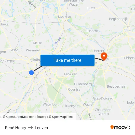 René Henry to Leuven map