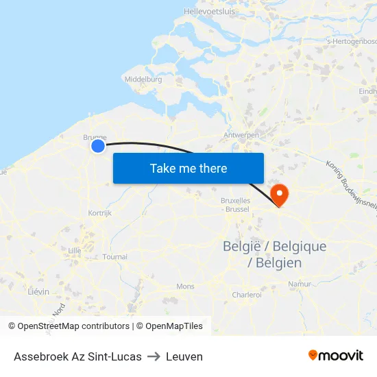 Assebroek Az Sint-Lucas to Leuven map