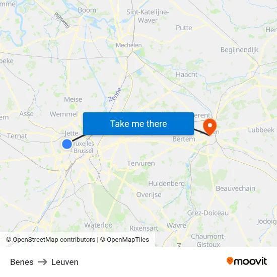 Benes to Leuven map