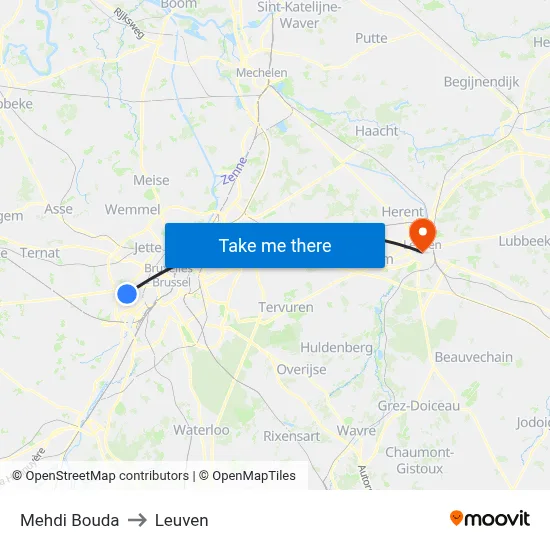 Mehdi Bouda to Leuven map