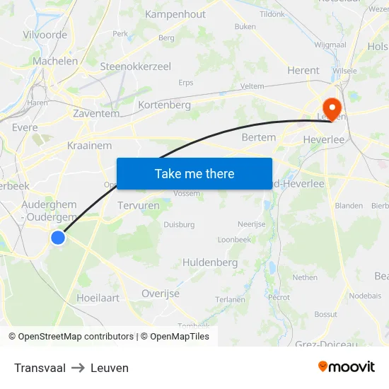 Transvaal to Leuven map
