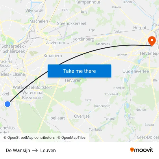 De Wansijn to Leuven map