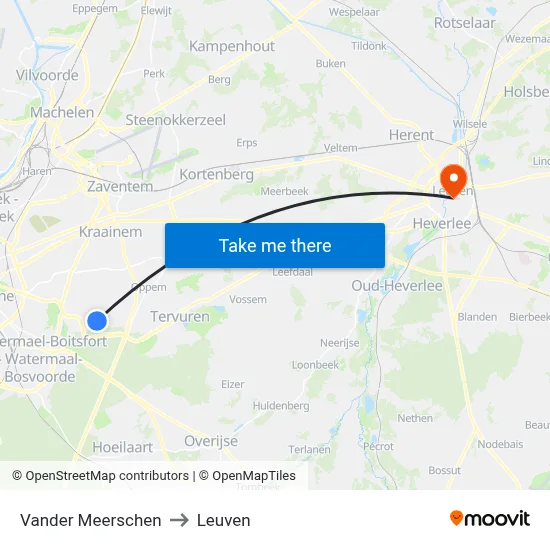 Vander Meerschen to Leuven map