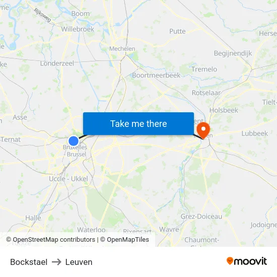 Bockstael to Leuven map
