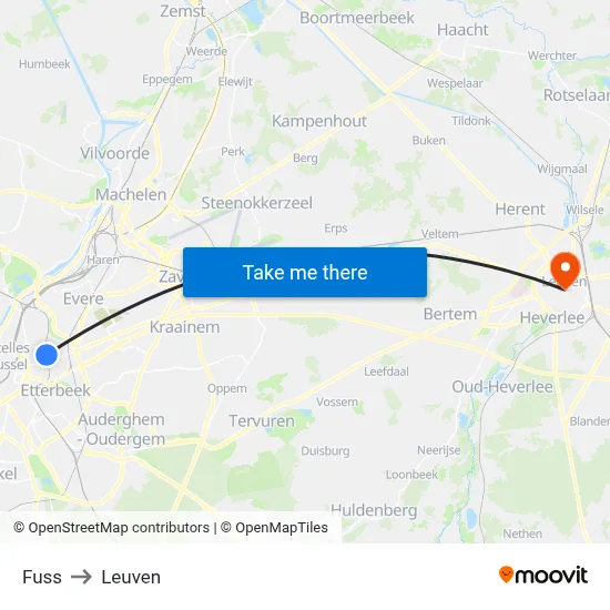 Fuss to Leuven map