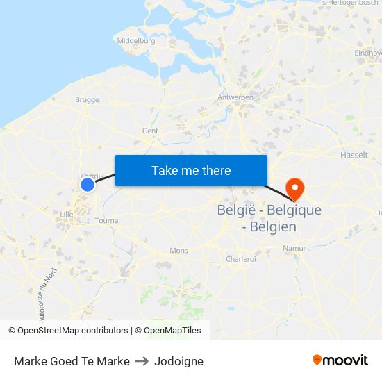 Marke Goed Te Marke to Jodoigne map