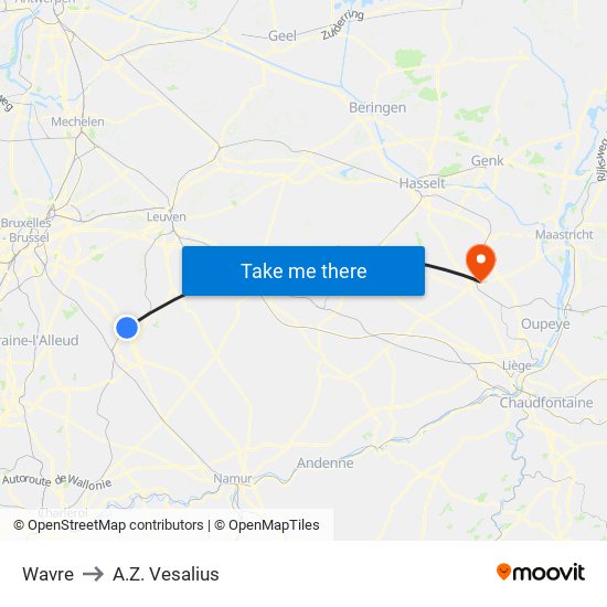 Wavre to A.Z. Vesalius map