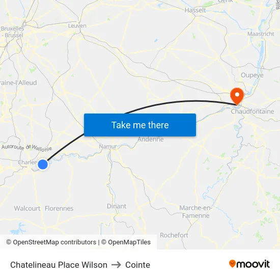 Chatelineau Place Wilson to Cointe map