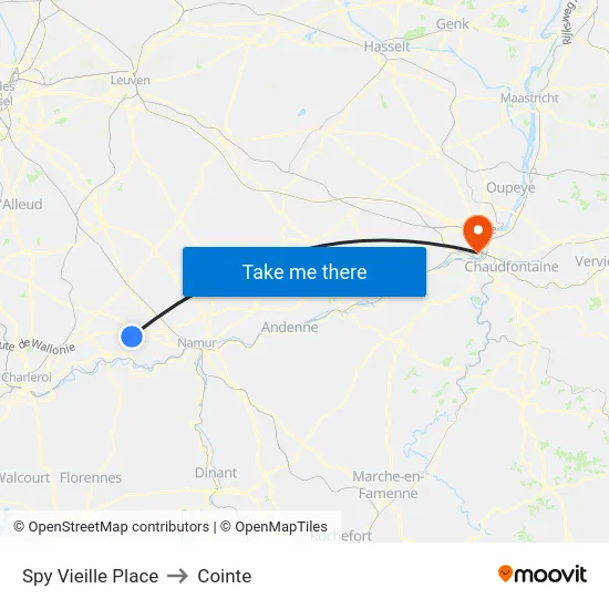 Spy Vieille Place to Cointe map