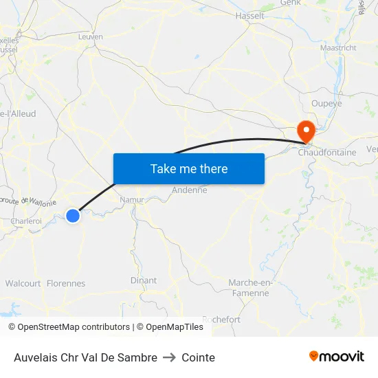Auvelais Chr Val De Sambre to Cointe map