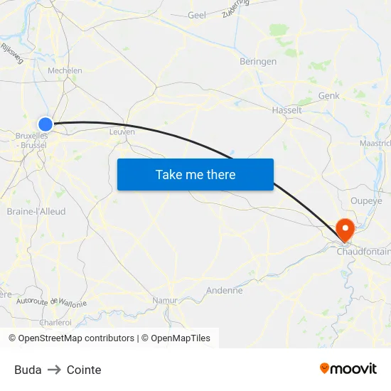 Buda to Cointe map
