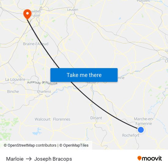 Marloie to Joseph Bracops map