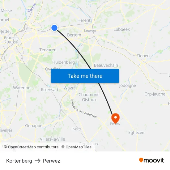 Kortenberg to Perwez map