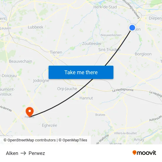Alken to Perwez map