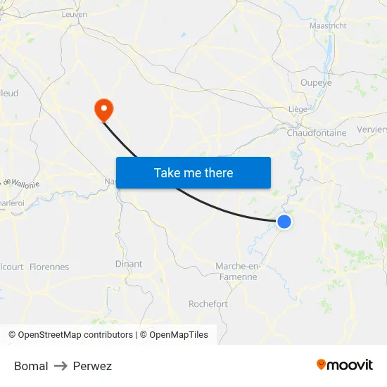 Bomal to Perwez map