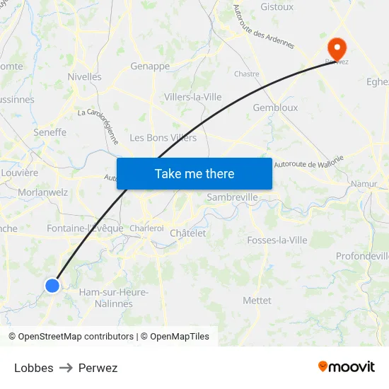 Lobbes to Perwez map
