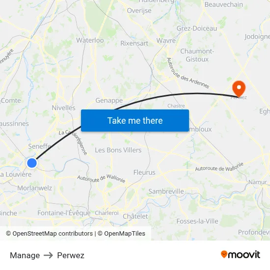 Manage to Perwez map